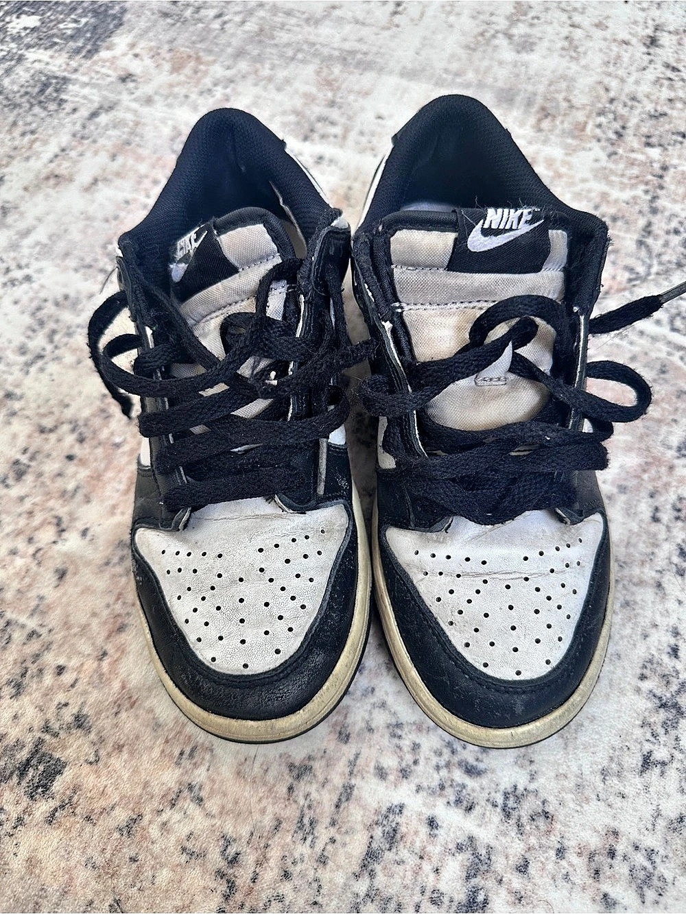 Boys Nike Dunk Low Retro White Black Panda Black & White Sneakers